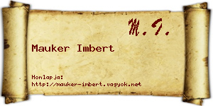 Mauker Imbert névjegykártya